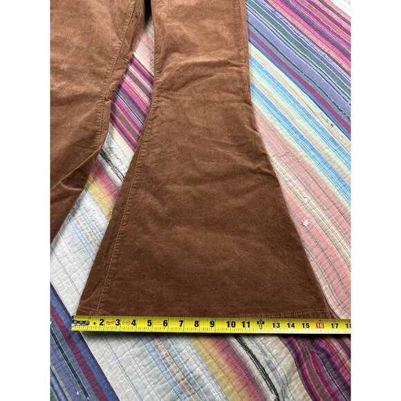 New Chelsea & Violet Buffalo Girl Wide Leg Flare Velvet Brown Corduroy Nwt Sz 28 - Picture 10 of 10